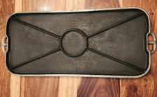 HTF Wagner Ware Sidney -0- Cast Iron Long Griddle #1147, Nickel Plated picture