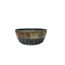 Vintage Oriental Imari Blue Red Birds Medallion Porcelain Bowl Art GB854 picture