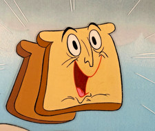 TWO Ren & Stimpy Production Animation Cels - Seal and COA POWDERED TOAST MAN picture