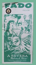 A SEVERA CASA DE FADO RESTAURANT BROCHURE MENU FLYER LISBON PORTUGAL picture