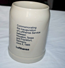 1985 Lufthansa Airlines beer stein, Germany, commem. service to Houston, Texas picture