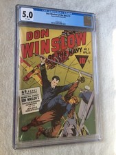 Don Winslow of the Navy #3 CGC 5.0 White pages 1943 & FREE full color photocopy picture
