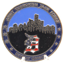 FBI Detroit JTTF Joint Terrorism Task Force Challenge Coin 1.75in Copper picture