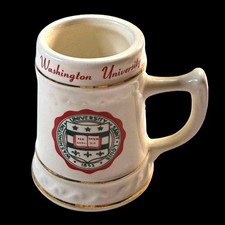VTG Washington University Saint Louis Ceramic Crest Stein Cream Gold Miniature picture