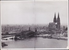 TWO Original 1945 Walter Dick Vintage Photos Cologne Germany WWII Ruins Stamped picture