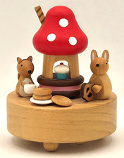 Wooderful Life Wooden Mushroom & Forest Animals Music Box Jean Cultural SEE VID picture