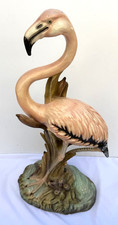 Vintage MCM Flamingo Figure Statue Hand Painted, Barbotine Style picture