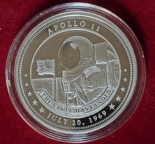2019 SILVER PLD FIJI APOLLO 11 THE EAGLE HAS LANDED July 20, 1969 1 Dollar Coin picture