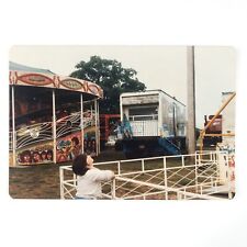 Child Looking Up Carnival Photo 1980s Amusement Park Ride BB King ZZ Top B1968 picture