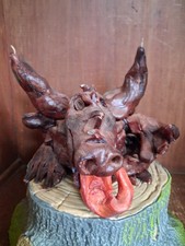VTG DRAGON ARTISAN SCULPTURE CLAY/WAX CANDLE FANTASY FOLK ART OOAK picture