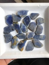 19 Pieces Flate Raw Blue Sapphire Crystal, Natural Sapphire Rough Lot, 282.80 Ct picture