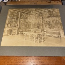 Antique Fontainebleau Chateau Interior Salon Mounted French Architecture Photo picture
