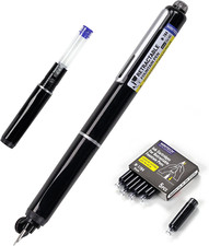 WRITECH Retractable Fountain Pen Set: Fine Nib Black Ink Pens Includes 5 Ink Car picture