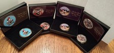 Set of 4 Mickey & Minnie 24K Gold Collector Coins with COA and Display Boxes picture
