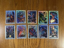 1994 Fleer Marvel Masterpieces Silver Holofoil Complete 10 Card Set Spider-Man picture