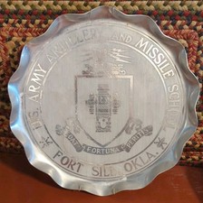 Vintage US Army Artillery And Missile School Fort Sill OK Aluminum Display Tray picture