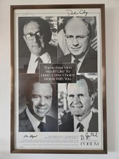 Alan Shepard Dick Cheney Henry Kissinger GBush Signed 16x24 Framed Poster NASA picture