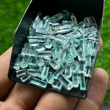 Natural Nigerian Emerald Pencil Rough Lot, 103 Ct, 147 Pcs, 4–14mm Green Beryl picture