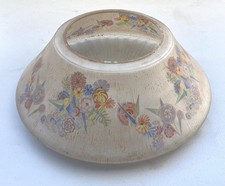 Antique Art Deco Lightolier 16” Glass Lamp Shade w/ Floral Decals picture