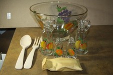 Vintage NOS Washington Co. No. 355  Seven Piece Crystal Salad Set in Box picture