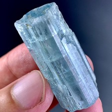 84 CT Terminated Natural Top Quality Rare Dark Blue Colour Aquamarine Crystal picture