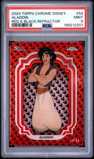 2024 Topps Chrome Disney Aladdin Red & Black Refractor /28 #54 PSA 9 picture