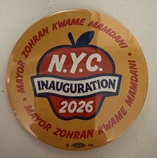 Official NYC Inauguration 2026 Mayor Zohran Kwame Mamdani Button Pin picture