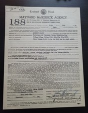 Vintage 1954 AFM Music Contract VFW Hanover PA Johnny Brown Maynard McKissick Ag picture