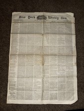 1848 New York Weekly Sun Newspaper Original Pre Civil War Antique Ephemera 4/29 picture