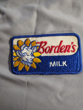 Vintage BORDEN'S MILK Embroidered Advertising PATCH Company Badge picture