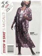 Rare McCall's Easy Stitch 'N Save Pattern #5343 - Shirt, Top & Skirt - (10-14) picture