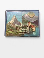 Vintage Tiffany Bridge Playing Cards Double Deck Alpine Mountain Scenes Case picture