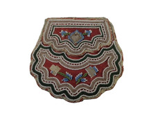 Early Iroquois Beaded Bag - RED/GREEN ca. 1830-1850 5.75