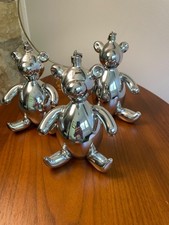 Gucci Silver Glass Bear Ornament Set of 3 picture