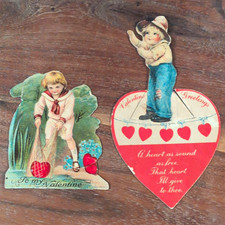 Vintage Valentine’s Day Greeting Card Child Figural Heart 