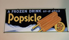 Vintage 1999 Popsicle 5 Cent Porcelain Sign Ande Rooney USA 15.5
