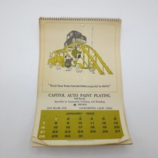 Vintage 1968 Calender Advertising Automotive Capitol Auto Paint Sacramento Calif picture