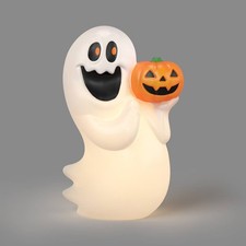 17.9 Ghost with Jack Blow Mold Halloween Decorative Prop White picture