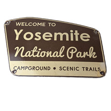 Vintage Yosemite National Park Sign - California Gas Service Pump Porcelain Sign picture
