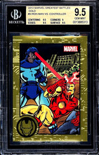 2013 Marvel Greatest Battles GOLD IRON MAN Serial #d /75 BGS 9.5 Gem Mint Pop 1 picture