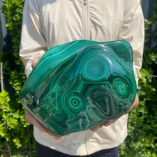 5.95LB Natural glossy Malachite transparent cluster rough mineral sample picture