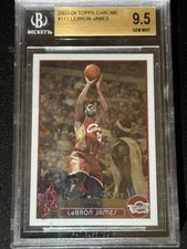 2003-04 TOPPS CHROME #111 LEBRON JAMES ROOKIE RC BGS 9.5 - ALL 9.5 SUB GRADES  picture