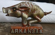 Rare Vintage antique brass Arkansas Razorbacks hog EXACTLY AS SHOWN picture