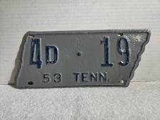 Vintage 1953 Tennessee License Plate - HAMILTON COUNTY - REPAINTED #19 picture