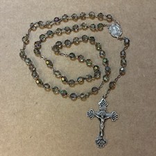 Vintage Sterling Silver INRI Crucifix Rosary picture