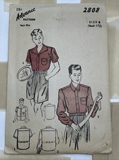 Advance Pattern 2808 1940s Boys Shirt Size 6 Neck 11-1/2 Complete AP1 picture