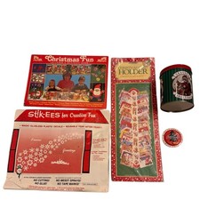 Lot of 5 Vintage Holiday Activity Kits/Decorations Stik-ees Christmas Fun picture