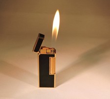 Vintage Dunhill Rollagas 1970s Beautiful Black Laquer Shiny 14k Gold Trim picture