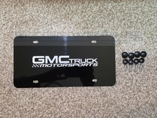 GMC Trucks Motorsports Bright Silver Laser Engraved Aluminum vanity plate picture
