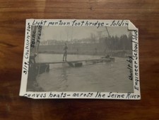 WWI AEF Engineer School Photo 1919 Chatillon France Canvas Pontoon Footbridge picture